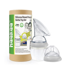 Load image into Gallery viewer, Haakaa Gen 3 Silicone Breast Pump &amp; Bottle Top Set- 160ml- Grey
