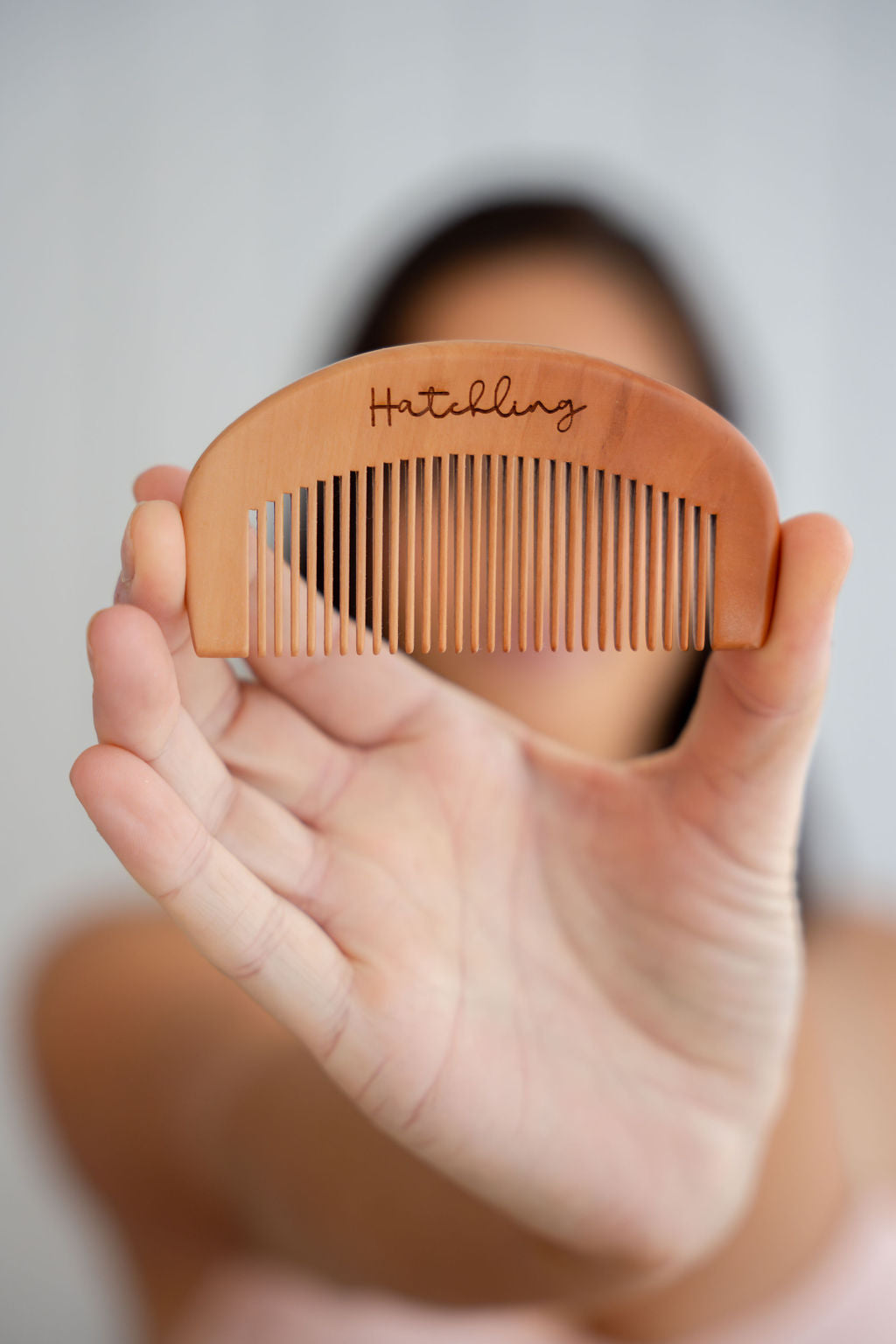 Wooden birth cupressure comb with logo etching